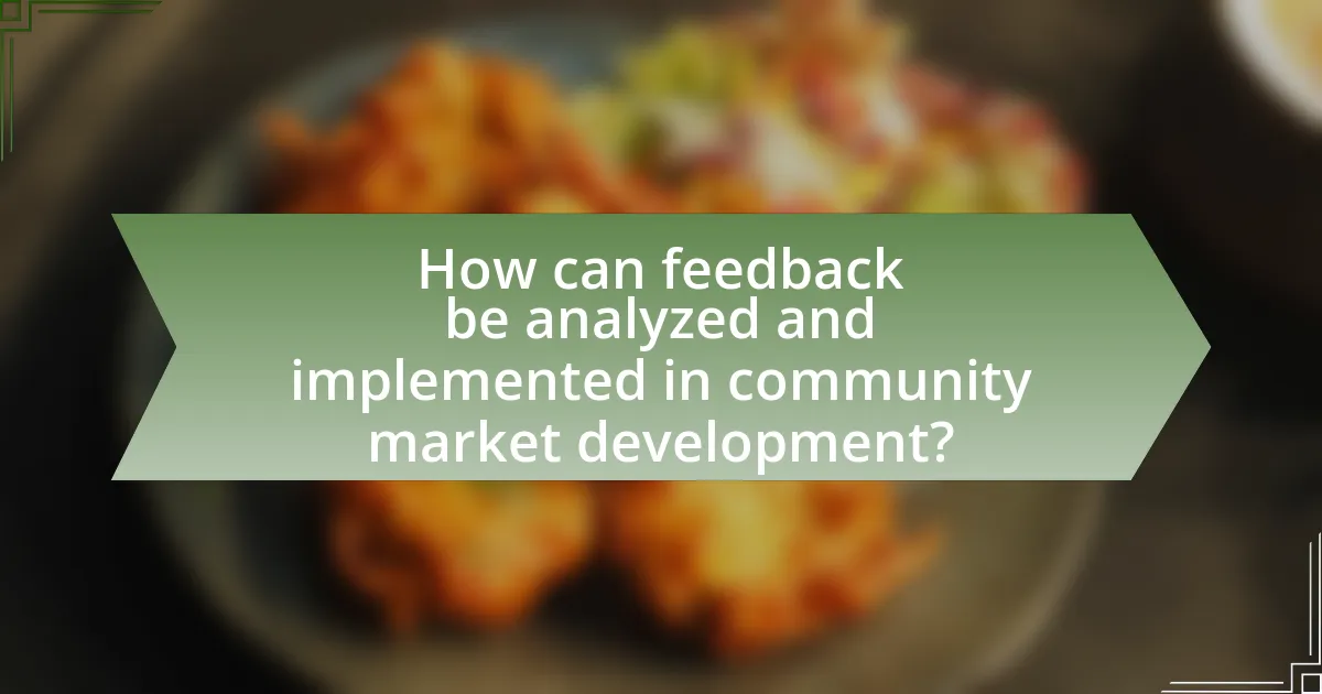 How can feedback be analyzed and implemented in community market development?